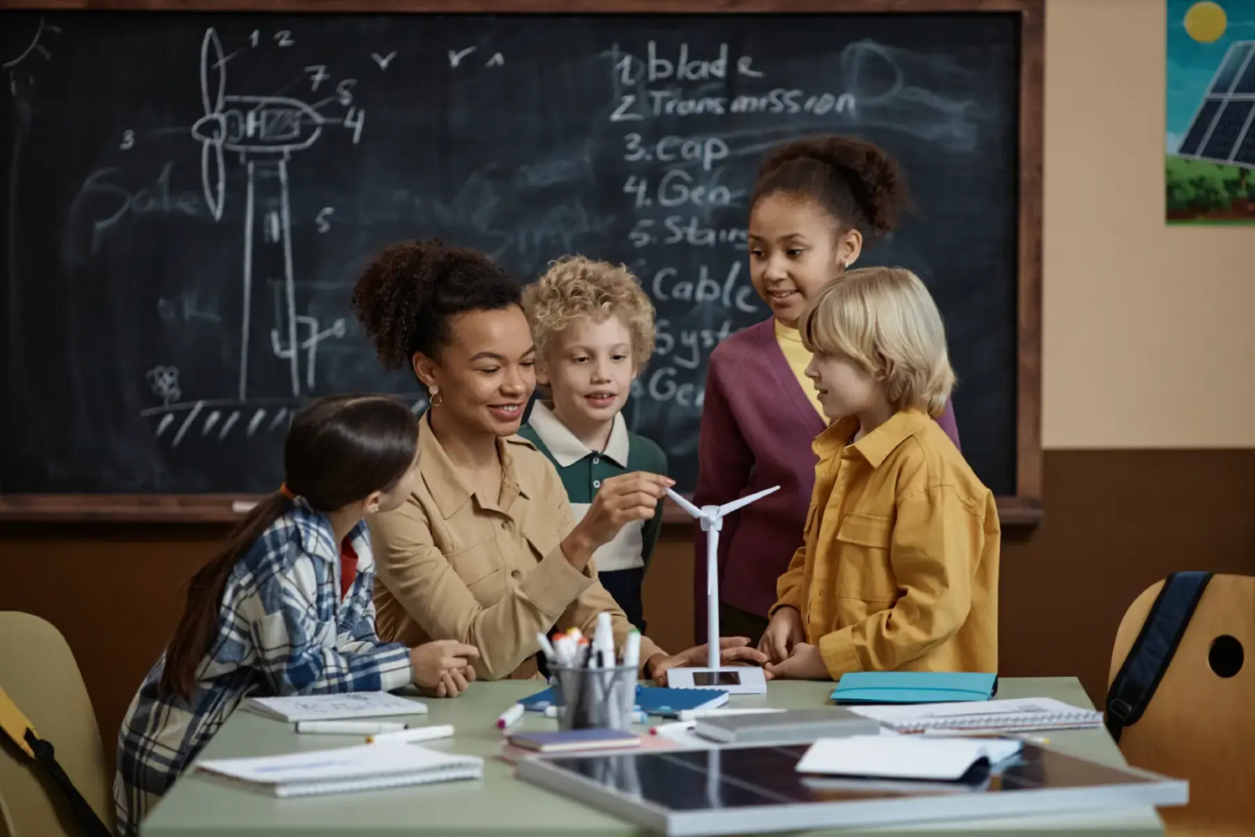 Young students working on a hands-on science project in a classroom, highlighting interactive primary education